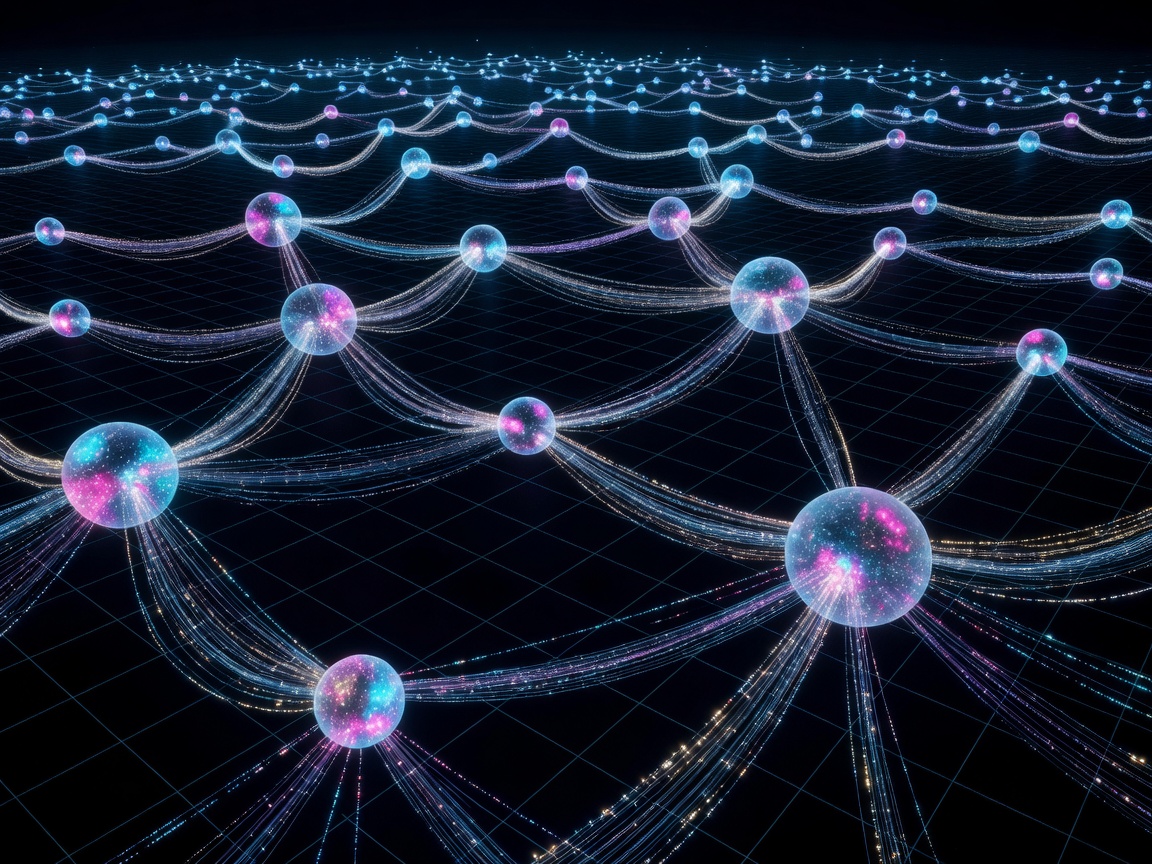 AI Neural Network Data Visualization Cybernetic Abstract Art